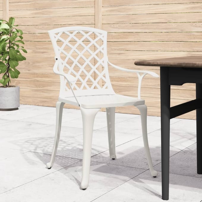 vidaXL - Tuinstoelen - 6 - st - gietaluminium - wit