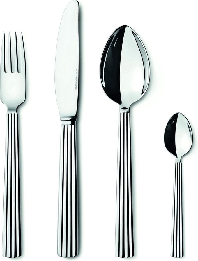 Georg Jensen Bernadotte Tafelen Bestek Dinerset 4 Delig (11,12,17,33) Rvs Glanzend