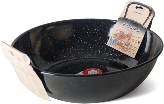 Koekenpan - Gegoten Pan - Koken op Inductie - Geëmailleerd IJzer - 38 cm - Zwart
