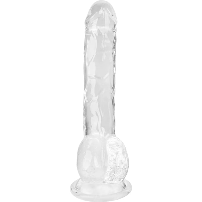 EIS transparante natuurlijke dildo met testikelbevestiging (20cm)