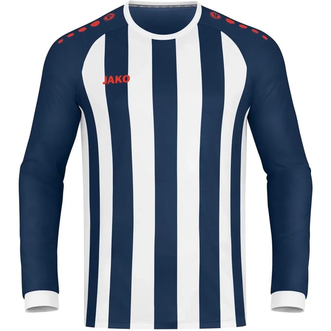 Jako Inter Voetbalshirt Lange Mouw Kinderen - Navy / Wit / Flame | Maat: 164
