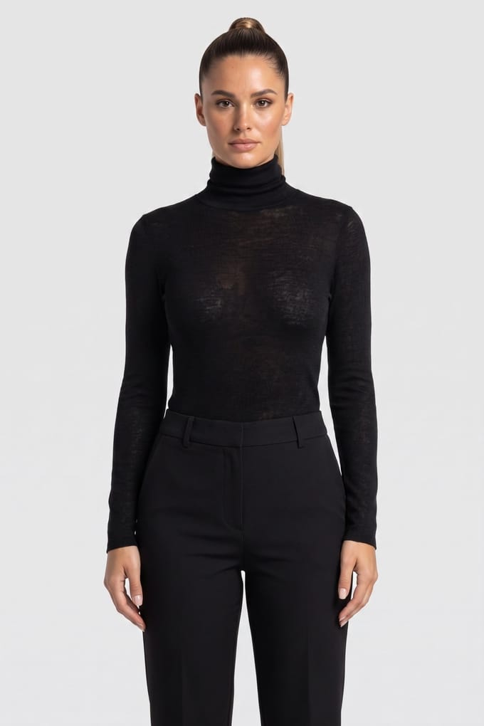 ARKET Malena Wool Rib Turtleneck Black Taglia: S | Maglie a manica lunga Outlet | Donna | Nero