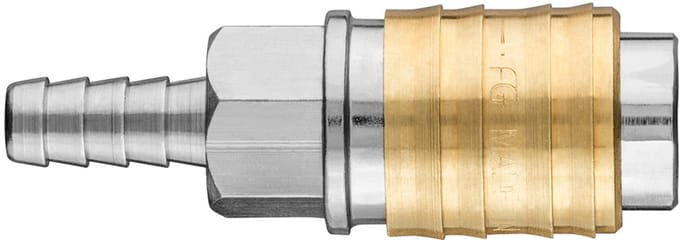 NEO Serie - Snelkoppeling voor Compressor - 8 mm - Roestvrij Staal - Messing