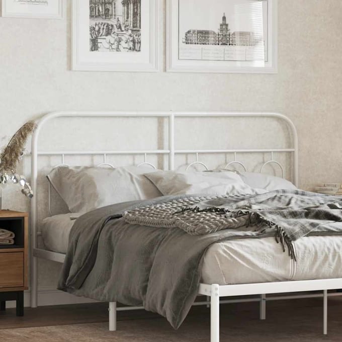vidaXL Vervangend hoofdbord 140 cm metaal wit