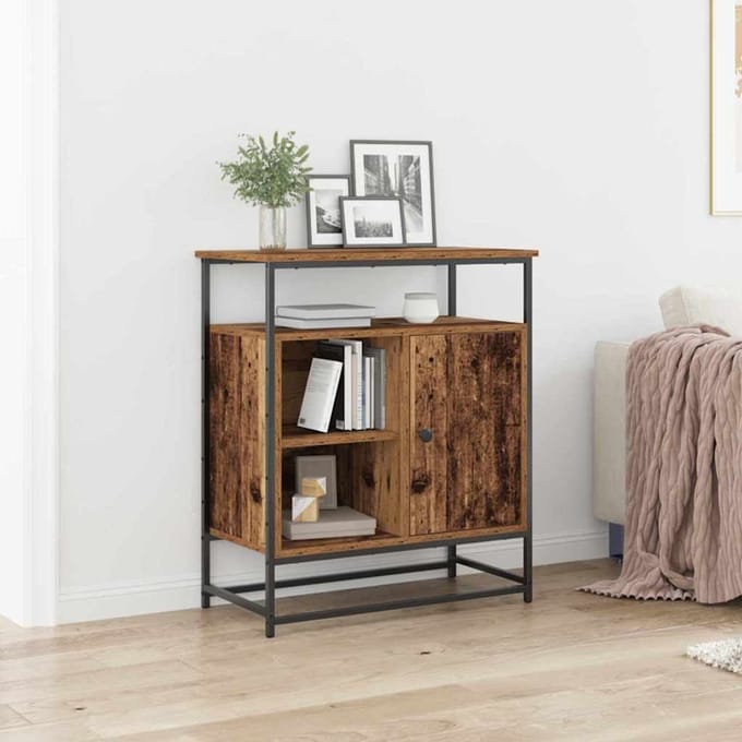 vidaXL - Dressoir - Oudhout - 69 - x - 35 - x - 80 - cm - Bewerkt - hout