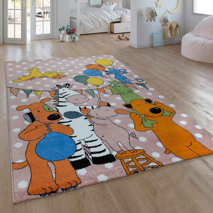 Kindertapijt Die lieben sieben roze 80x150 cm