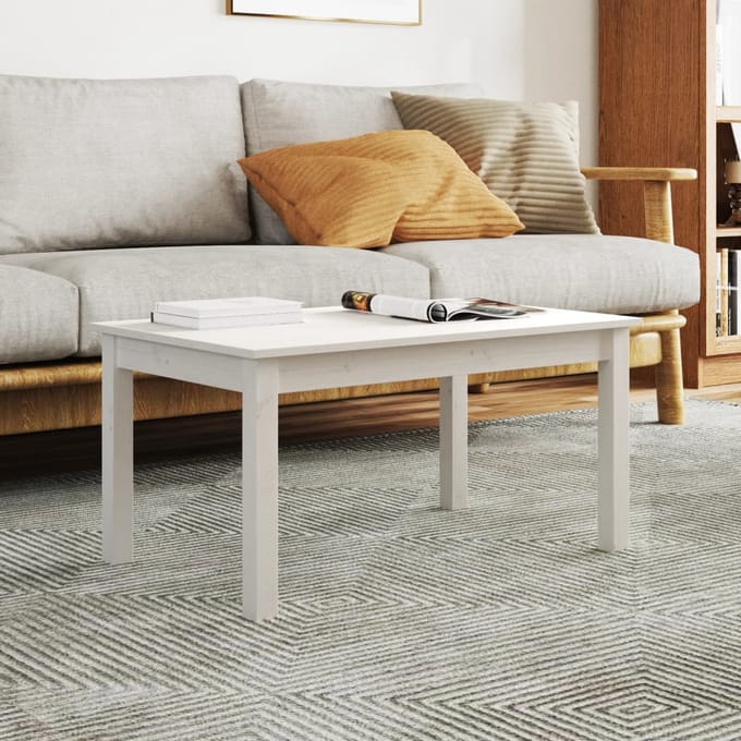vidaXL - Salontafel - 80x50x40 - cm - massief - grenenhout - wit