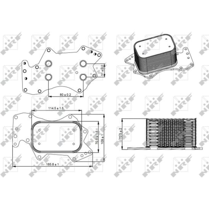 Olie radiator, motorolie NRF 31273