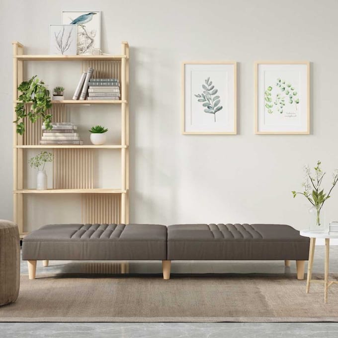 vidaXL - Slaapbank - stof - taupe