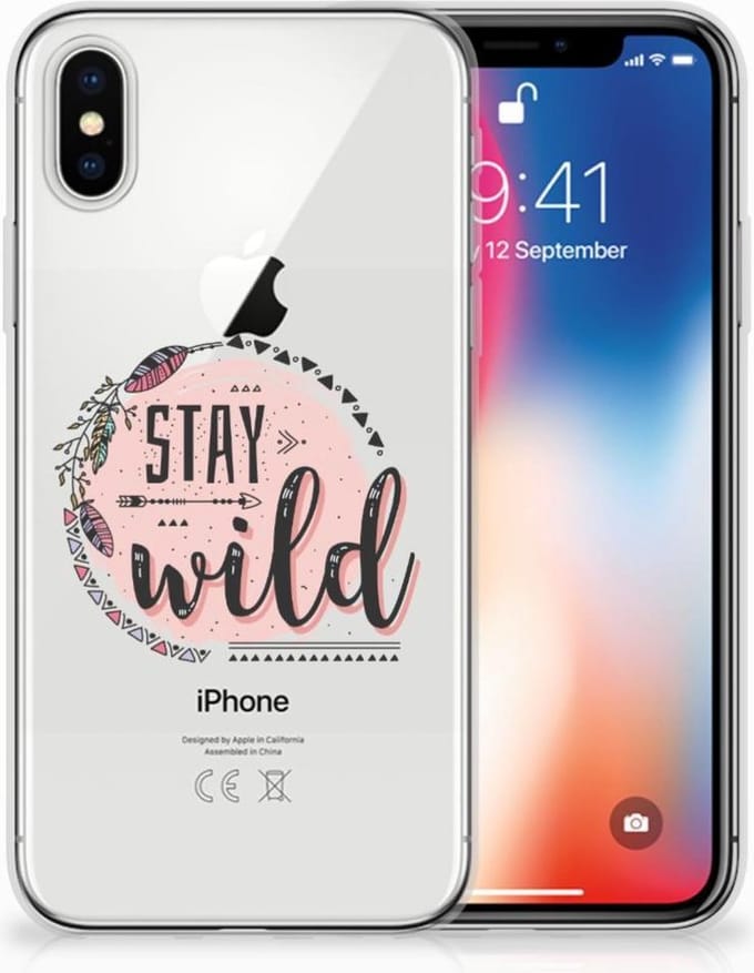 Apple iPhone X | Xs Telefoonhoesje met Naam Boho Stay Wild