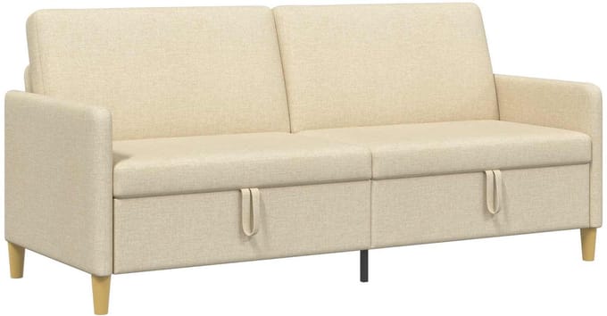 vidaXL - Sofa - met - Opbergruimte - Crèmekleurig - 192 - x - 78 - x - 87 - cm - Polyester