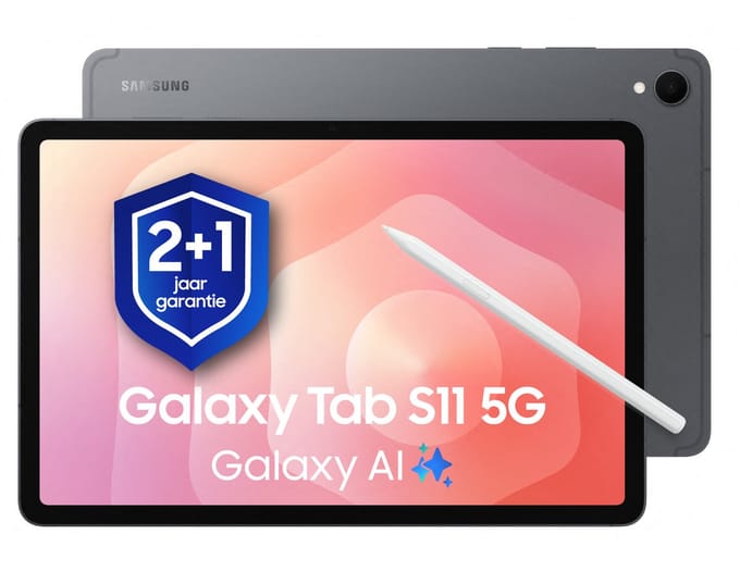Samsung Galaxy Tab S11 5G - 128GB - Gray + 1 jaar extra garantie