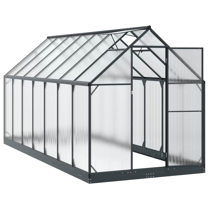Serre de jardin avec porte Anthracite 183,5 x 423,5 x 207 cm