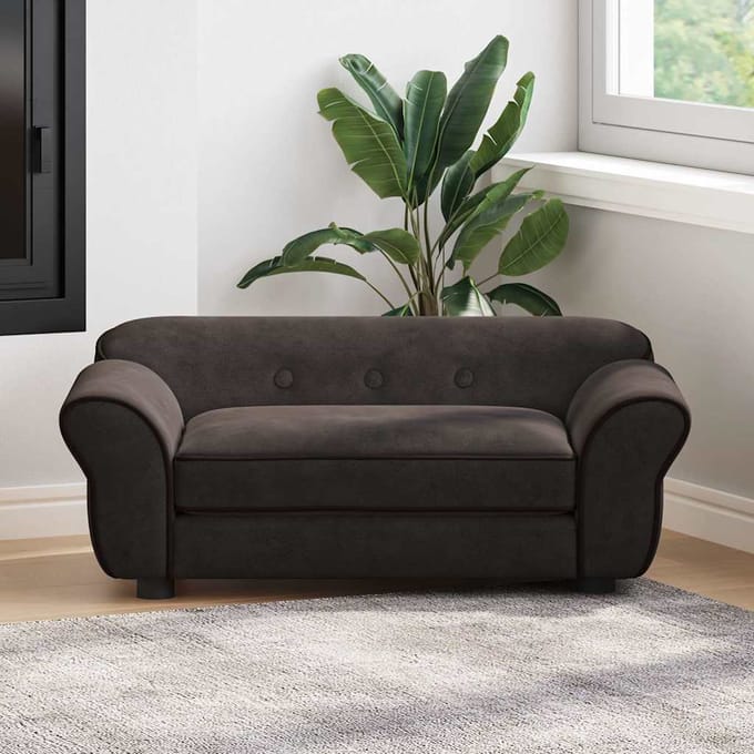 vidaXL Hondenbank 72x45x30 cm pluche bruin