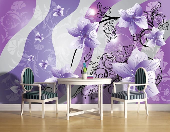 Flowers Floral Pattern Photo Wallcovering