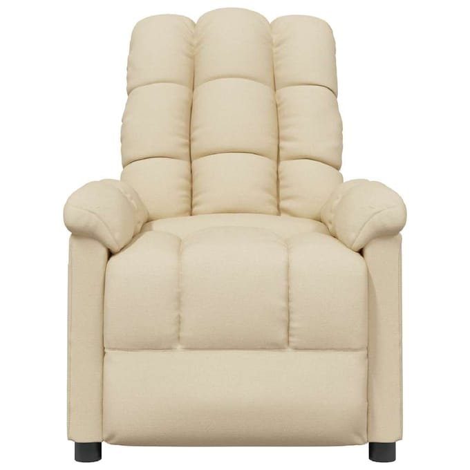 vidaXL - Fauteuil - verstelbaar - stof - crèmekleurig