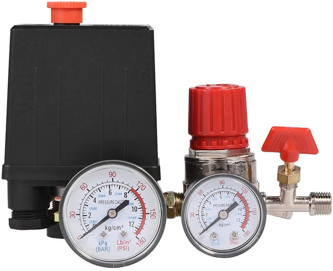 Dailygoods - Regelklep voor Luchtcompressor met Meter
