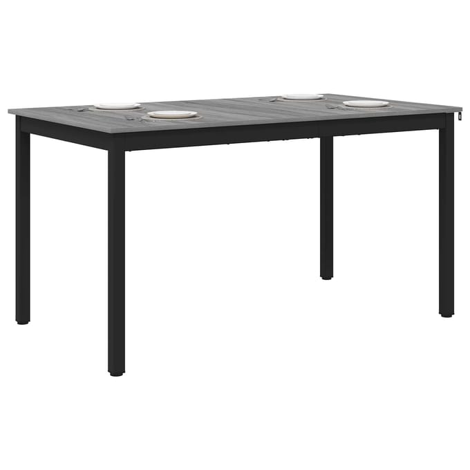 vidaXL - Eettafels - 140 - x - 80 - x - 75 - cm - Bewerkt - hout - Grijs - Sonoma