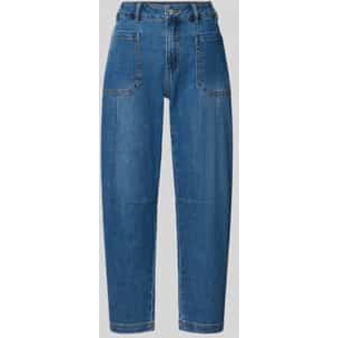 Barrel jeans van katoenmix