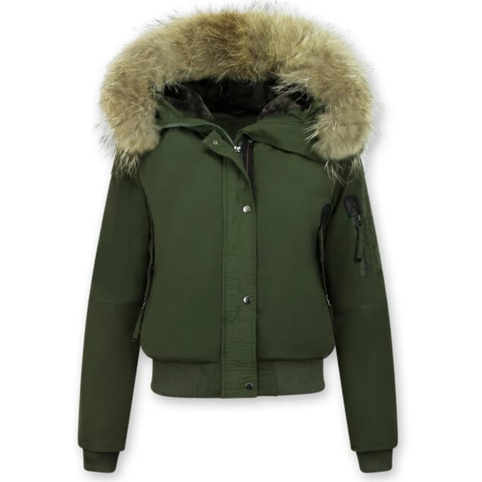 Gentile Bellini Korte warme winterjas met bontkraag