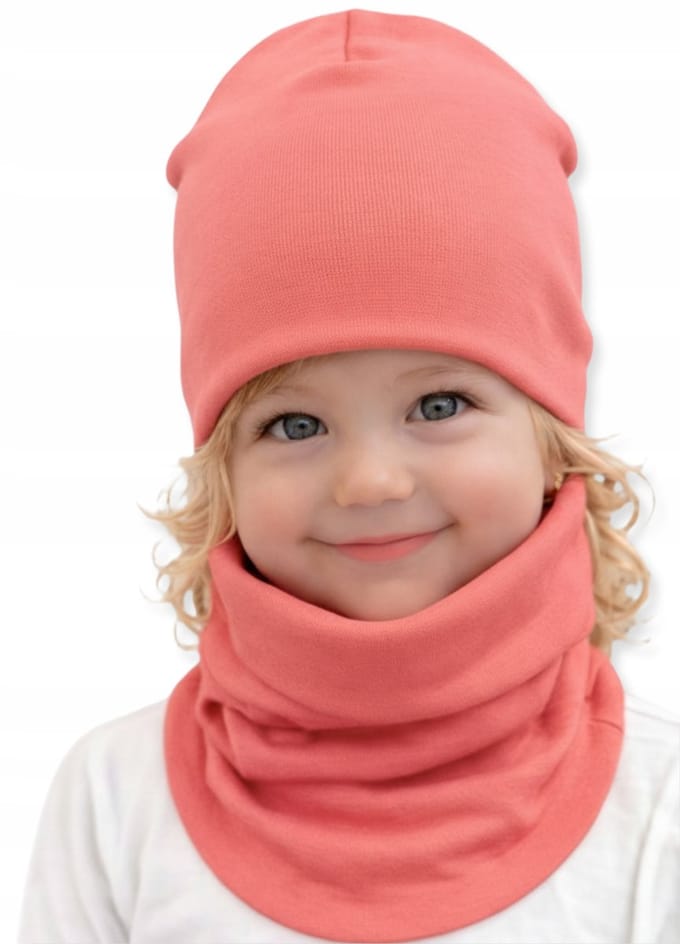 Dartomik - Lente/Zomer Kinderset - Muts en Sjaal - Koraal