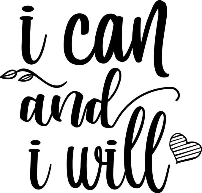 Muurtekst muursticker I can and I will