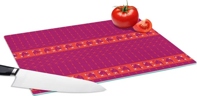 Glazen Snijplank - 39x28 - Olifant - Design - Roze - Snijplanken Glas