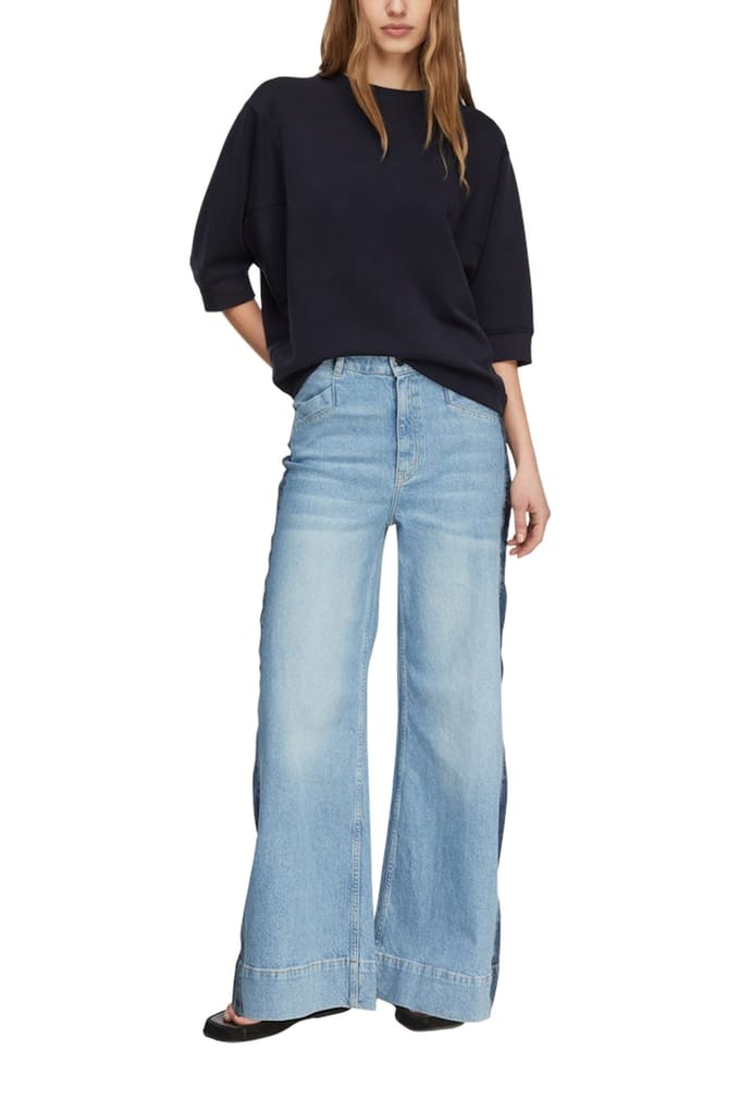 comma - female - Vloeiend sweatshirt met vleermuismouwen en decoratieve naaddetails