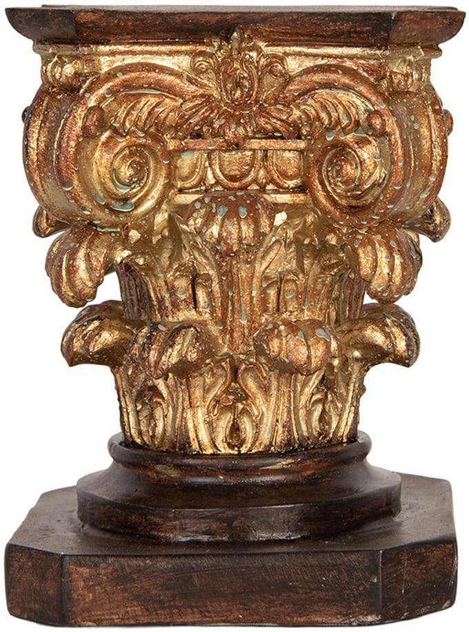 Clayre & Eef Plantentafel 12x12x16 cm Bruin Kunststof