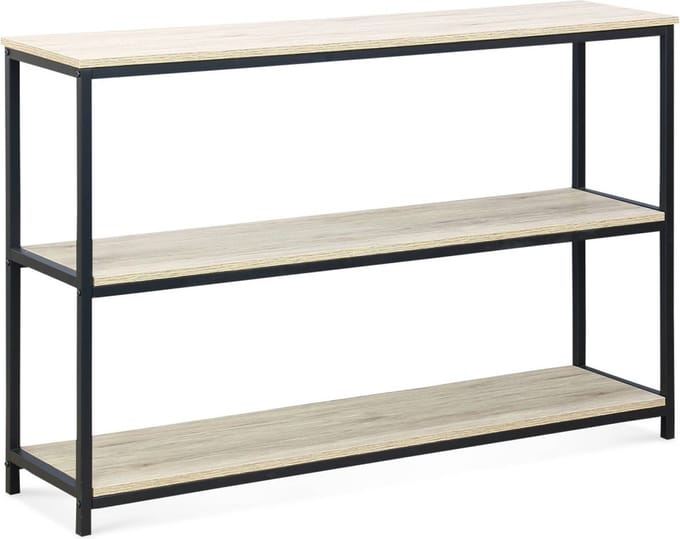 sweeek - Sidetable met 3 planken houtdecor en metaal 120cm - loft