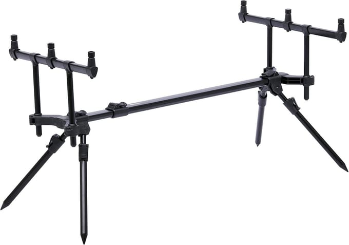 Rod Pod - Vissteun - Vissen - Verstelbaar - 3 Hengels - Zwart