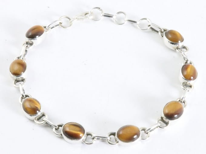 Zilveren armband met tijgeroog