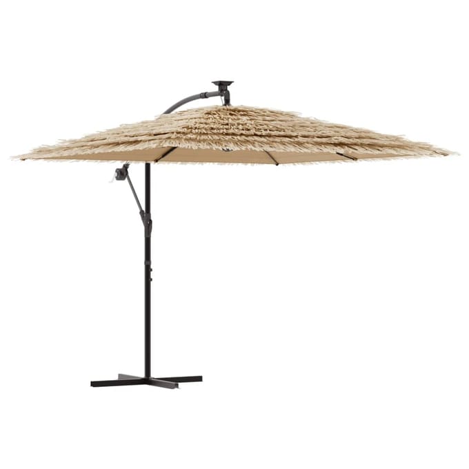 vidaXL - Parasol - met - stalen - paal - 290x290x238 - cm - bruin