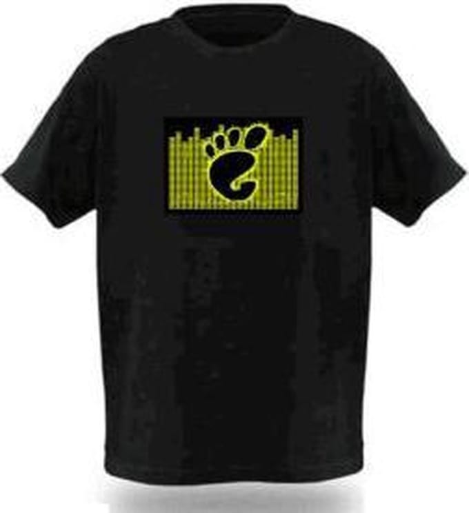 LED - T-shirt - Equalizer - Zwart - Voetafdruk - S