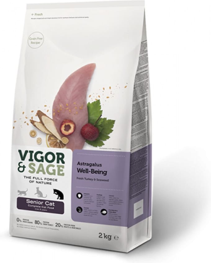 Vigor & Sage Kattenvoer Senior Well-Being Astragalus 2 kg