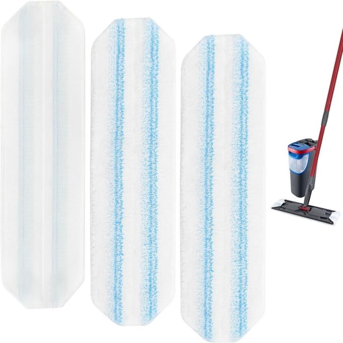 Microvezel Mop Pad Navullingen - 3 Stuks, Compatibel met Vileda H2Pro & O-Cedar