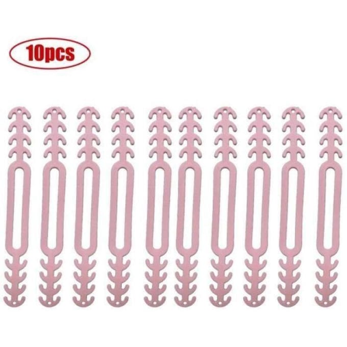 Porte masque - YWEI - HA10687 - Silicone antidérapant - Réglable - 10 pièces rose rose
