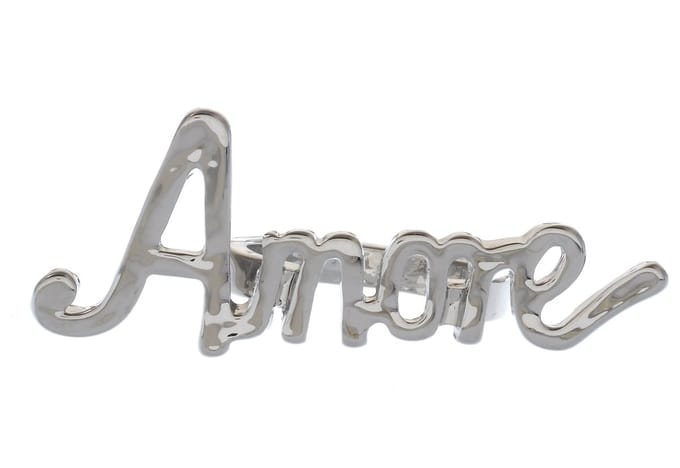 Behave - Ring - Zilverkleurige "Amore" Statement Ring – 4.7 cm breed- 17mm