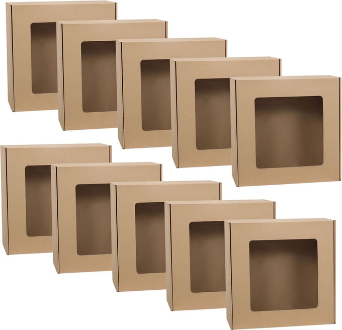 Vierkante geschenkdoos met venster, geschenkdoos, cadeau 30x30x10 cm