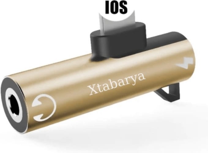 Xtabarya Mini Splitter 2 In 1 Verlichting Adapter Opladen Luisteren Bluetooth | Geschikt Voor iphone -Goud