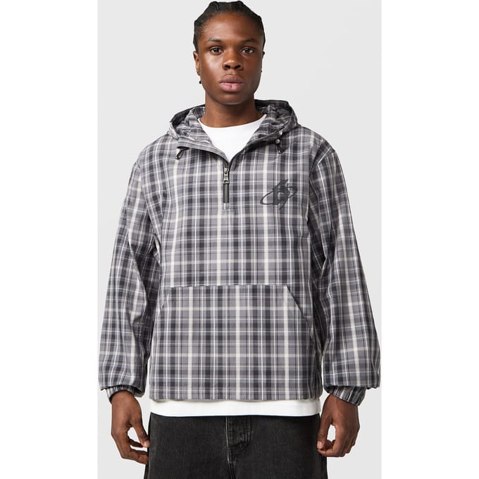 Home Grown Dover 1/4 Zip Check Jacket, grijs