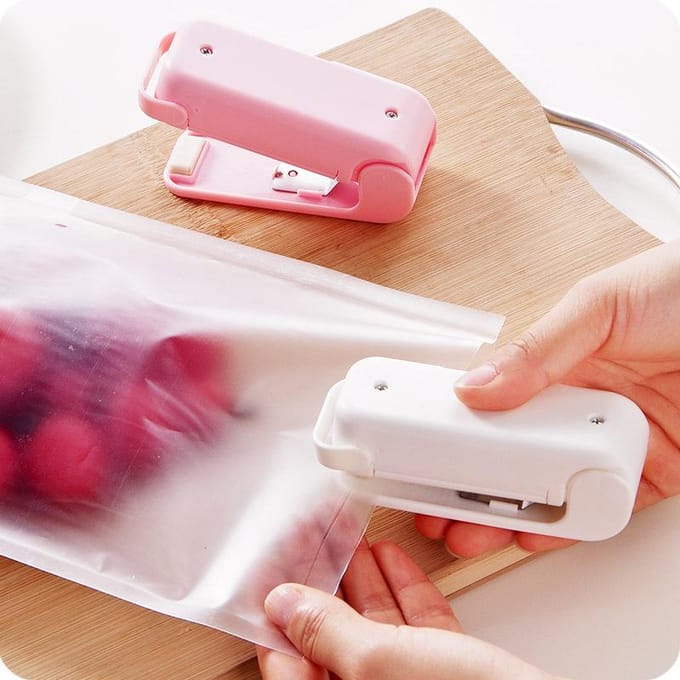 Draagbare Mini Sealer - Huishoudelijke Handdruk Hitte Sealer voor Snack Plastic Zakken 200/box wit