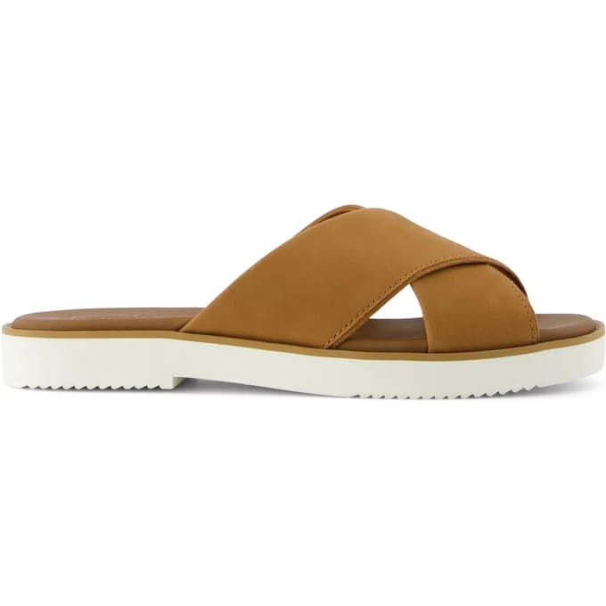 TOMS Mae Crossover Leren Damessandalen Bruin