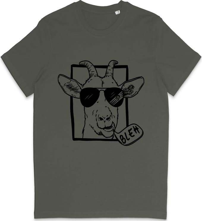 T Shirt Grappige Geit - Heren en Dames T Shirt - Khaki Groen- M