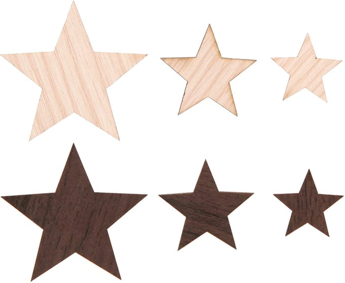 Decoratieve kerststerren naturel bruin Ø3,5–5,5cm 48 st, 48 Stück