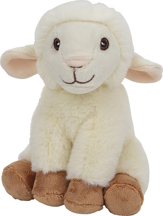 Nature Planet Schaap knuffel - lammetje - 17 cm - pluche - knuffeldier