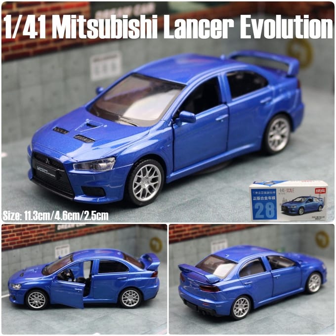 1/41 Mitsubishi Lancer Evolution Evo X Modèle de Voiture Jouet Pour Enfants Welly Moulé Sous Pression Véhicule de Course Miniature à Ramener Collection Cadeau