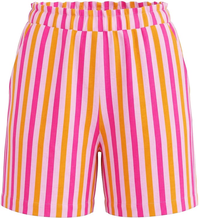 Studio Untold - Dames - Shorts wijde pijpen neonstrepen elastische tailleband - Lichtroze - Maat 52