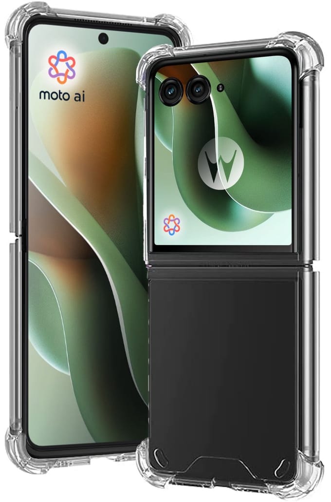 TechNow Hoesje geschikt voor Motorola Razr 60 Ultra Hoesje Screenprotector - Extreme Shock Case – Case Transparant