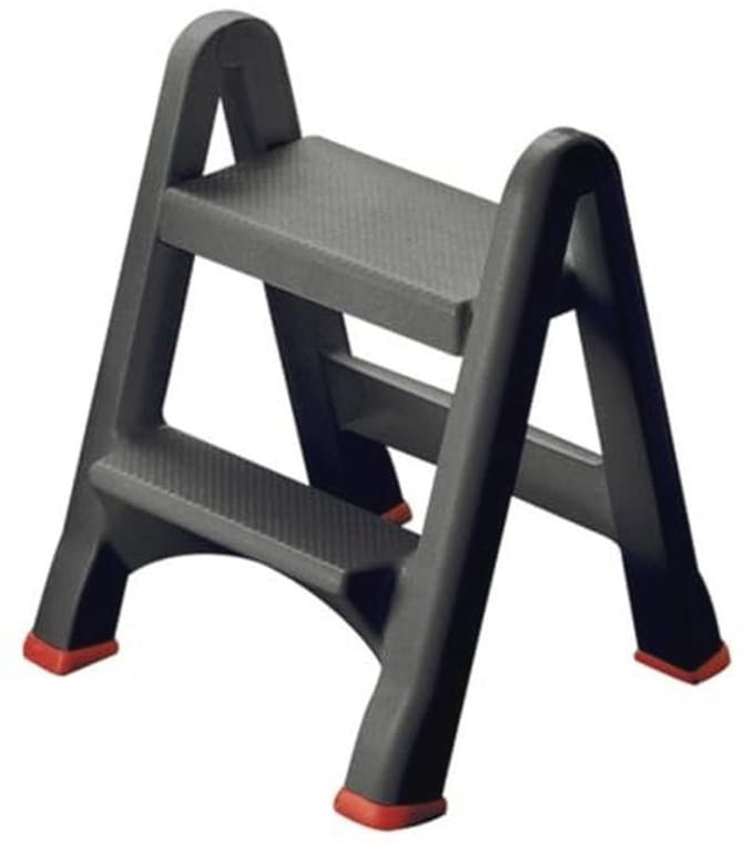 Opvouwbare 2-Traps Ladder met Antislip Voetpads - Grijs